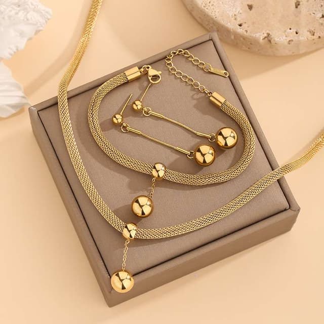 Parure de Bijoux Plaqué Or 18K