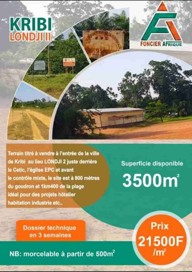 Terrain titré a vendre a kribi