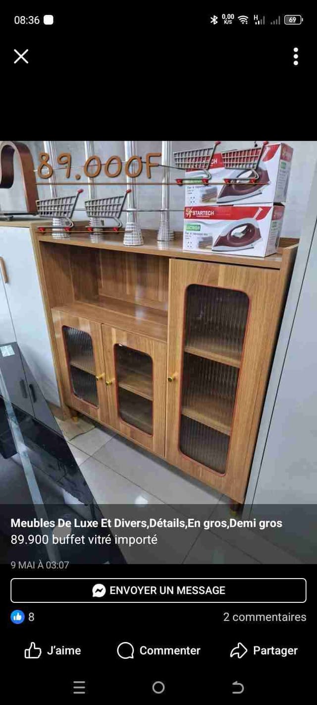 Buffet vitré importé prix 130000