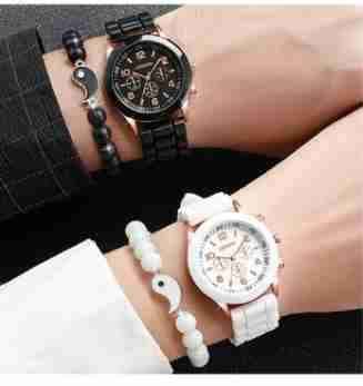 Montres Couple Yin Yang – Élégance Assortie Noir & Blanc