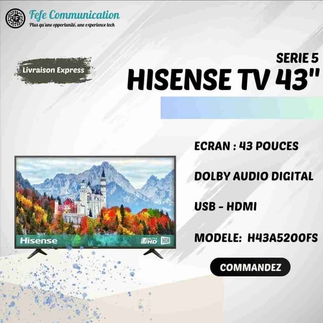 Hisense TV LED 43 Pouces - Full HD - SERIE A5