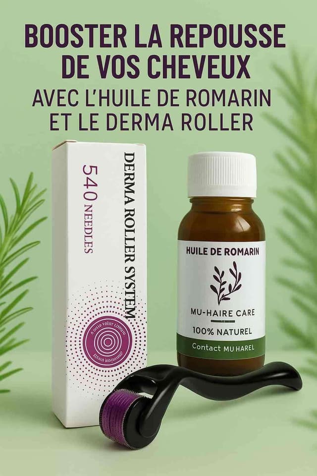 Huile de romarin et derma roller