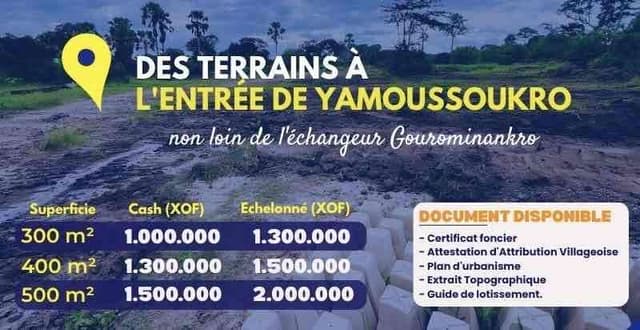 Vente de terrain disponible à Yamoussoukro