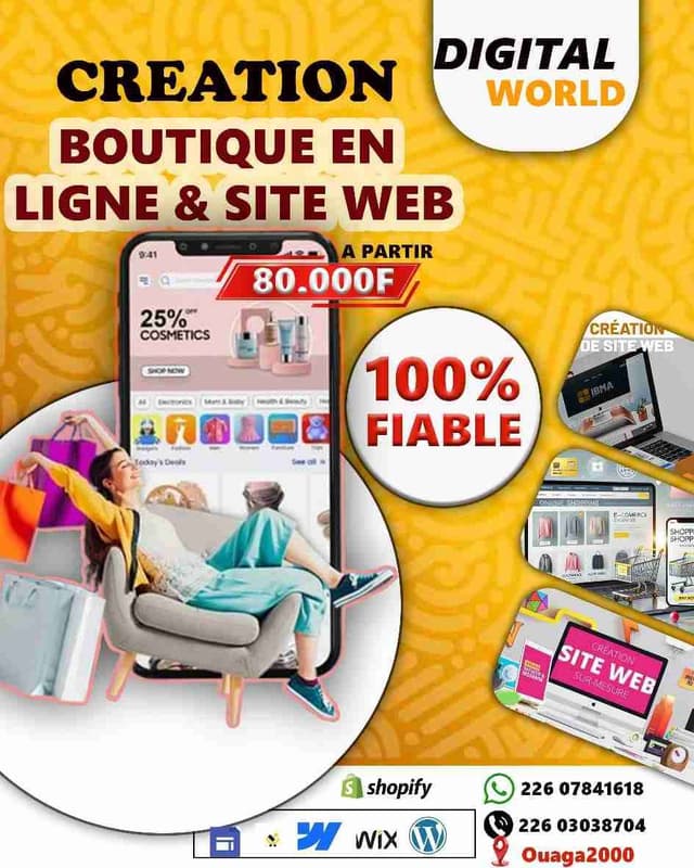 Création boutique en ligne et Site web