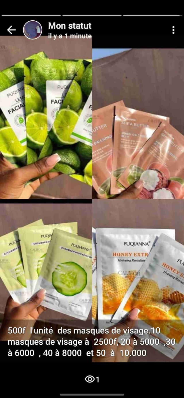 Produits de beauté disponibles