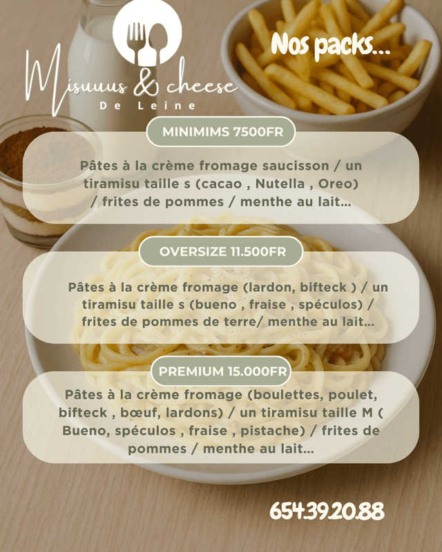 Tiramisu / pâtes à la crème