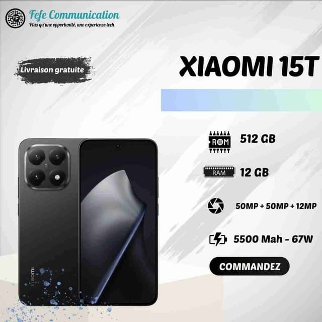 Xiaomi 15T - 512GB - 12GB Ram - Neuf