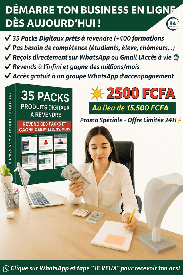 🚀 Deviens un Pro du Digital avec +400 Formations pour seulement 2 500F !