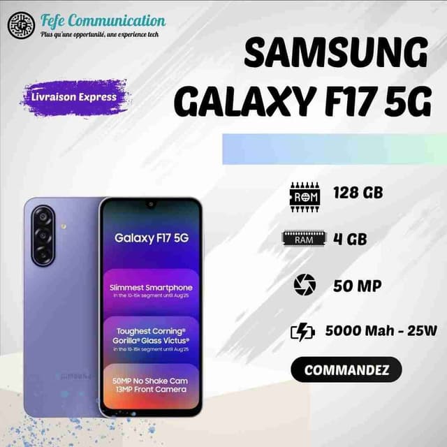 Samsung Galaxy F17 5G - 128 GB - 4GB Ram - Neuf Scellé