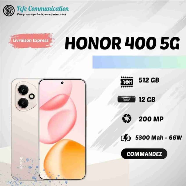Honor 400 5G - 512GB - 12GB Ram - Neuf Scellé